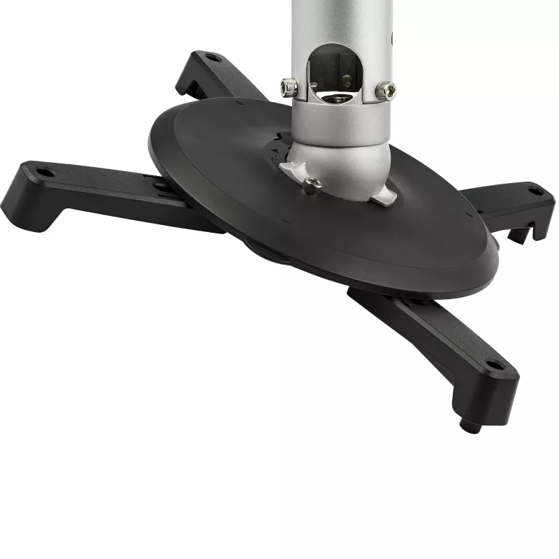 StarTech.com soporte de techo universal para proyectores – montaje en mástil de alta resistencia, ajustable en altura/extraíble 12,7–57,77 cm desde el techo – 15 kg – inclinación/giro – soporte de proyector colgante con placa de fijación