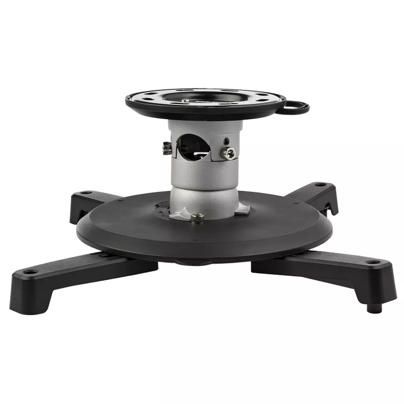 StarTech.com soporte de techo universal para proyectores – montaje en mástil de alta resistencia, ajustable en altura/extraíble 12,7–57,77 cm desde el techo – 15 kg – inclinación/giro – soporte de proyector colgante con placa de fijación