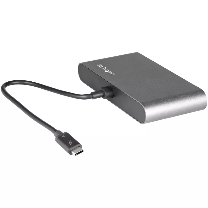 StarTech.com dock Mini Thunderbolt para doble monitor, DisplayPort 4K 60Hz, hub sin controladores para Windows y Mac, Gigabit Ethernet, 1x USB-A (USB 5Gbps), cable de 11in (28cm)