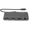 StarTech.com dock Mini Thunderbolt para doble monitor, DisplayPort 4K 60Hz, hub sin controladores para Windows y Mac, Gigabit Ethernet, 1x USB-A (USB 5Gbps), cable de 11in (28cm)