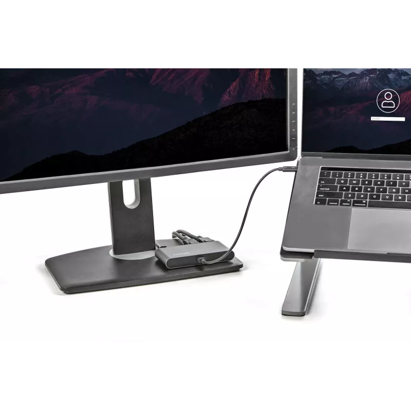 StarTech.com dock Mini Thunderbolt para doble monitor, DisplayPort 4K 60Hz, hub sin controladores para Windows y Mac, Gigabit Ethernet, 1x USB-A (USB 5Gbps), cable de 11in (28cm)