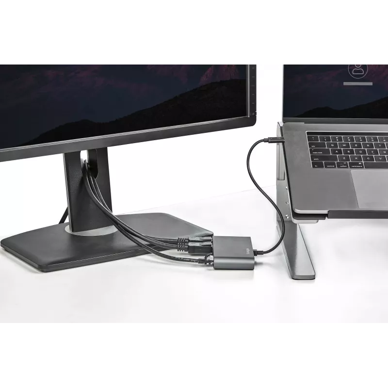 StarTech.com dock Mini Thunderbolt para doble monitor, DisplayPort 4K 60Hz, hub sin controladores para Windows y Mac, Gigabit Ethernet, 1x USB-A (USB 5Gbps), cable de 11in (28cm)