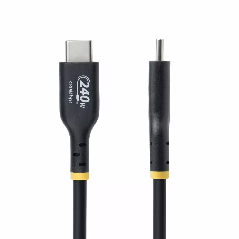 StarTech.com cable de carga USB-C de 3m, cable USB-C certificado USB-IF, 240W PD EPR, cable de carga para portátil USB 2.0 Type-C, cable de transferencia de datos USB-C, funda TPE, M/M