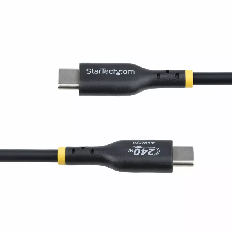 StarTech.com cable de carga USB-C de 3m, cable USB-C certificado USB-IF, 240W PD EPR, cable de carga para portátil USB 2.0 Type-C, cable de transferencia de datos USB-C, funda TPE, M/M