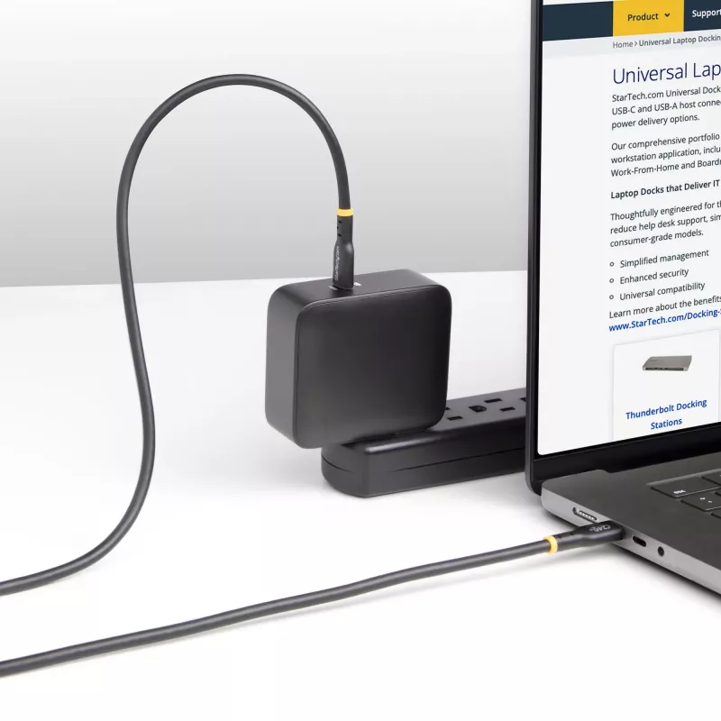 StarTech.com cable de carga USB-C de 3m, cable USB-C certificado USB-IF, 240W PD EPR, cable de carga para portátil USB 2.0 Type-C, cable de transferencia de datos USB-C, funda TPE, M/M