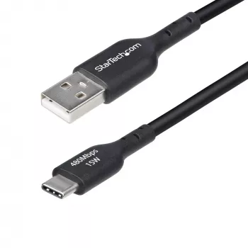 StarTech.com cable de carga USB-A a USB-C de 3m, carga y sincronización, 3A, USB 2.0, funda TPE – cable de carga USB negro