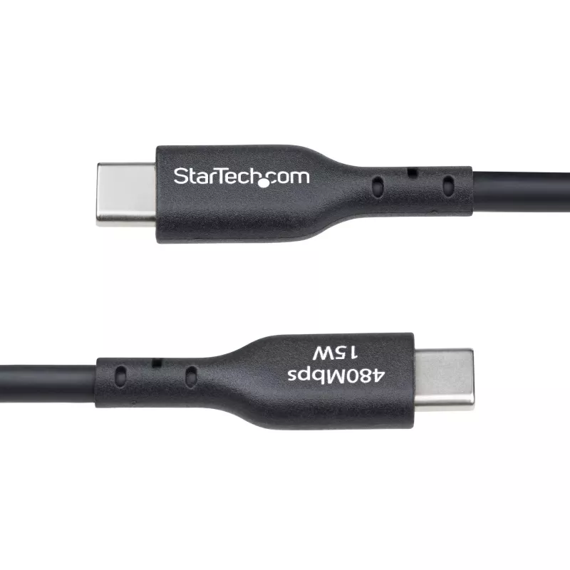 StarTech.com cable de carga USB-A a USB-C de 3m, carga y sincronización, 3A, USB 2.0, funda TPE – cable de carga USB negro