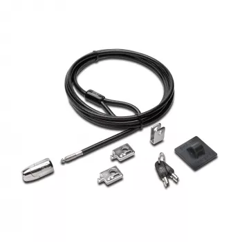 Kensington kit de bloqueo para escritorio y periféricos 2.0, 2,44 m, Kensington, llave, acero al carbono, negro, plata