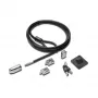 Kensington kit de bloqueo para escritorio y periféricos 2.0, 2,44 m, Kensington, llave, acero al carbono, negro, plata