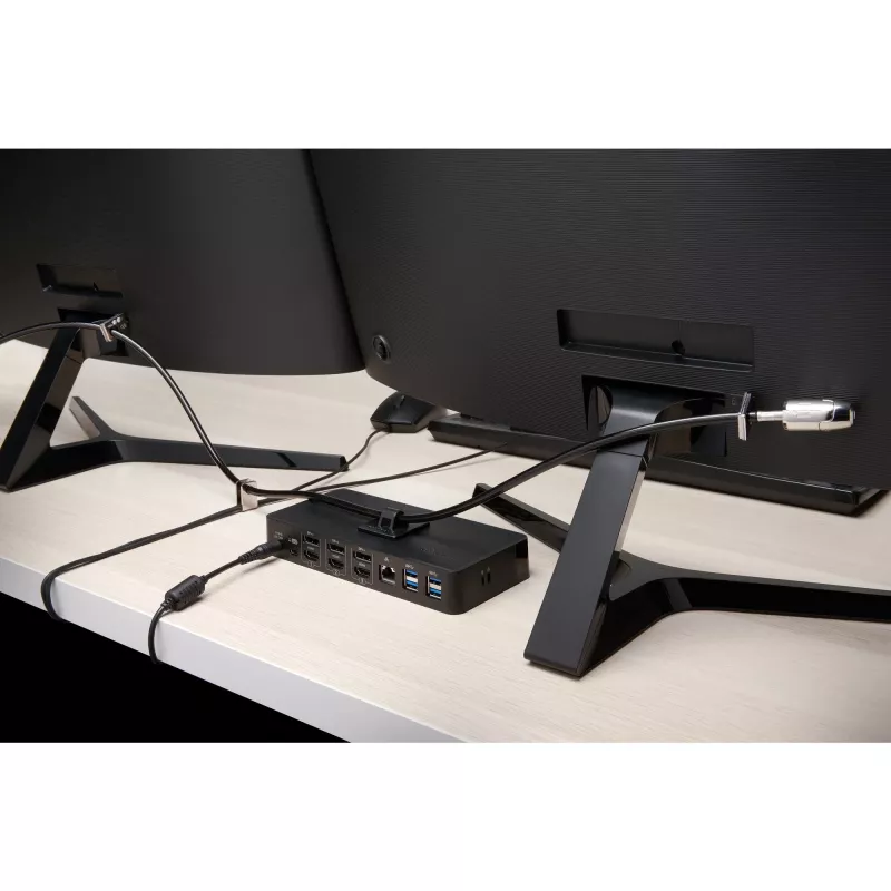 Kensington kit de bloqueo para escritorio y periféricos 2.0, 2,44 m, Kensington, llave, acero al carbono, negro, plata