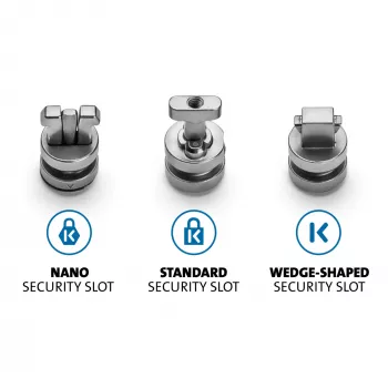 Kensington ClickSafe kit de anclajes de seguridad universal para ranuras, anclaje, acero inoxidable, 3 uds., 31 g, 115 mm, 85 mm