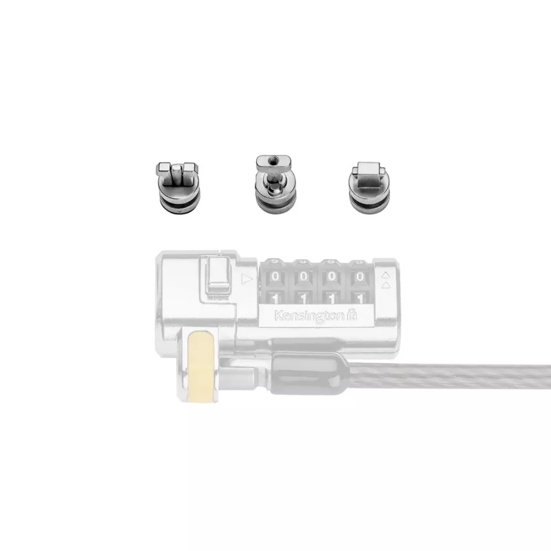 Kensington ClickSafe kit de anclajes de seguridad universal para ranuras, anclaje, acero inoxidable, 3 uds., 31 g, 115 mm, 85 mm