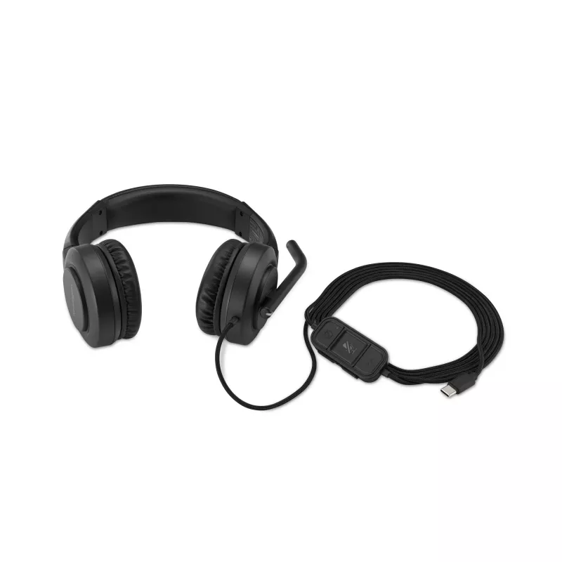 Kensington H1000 auriculares USB-C on-ear, con cable, llamadas/música, 20 – 20000 Hz, 190 g, auriculares, negro