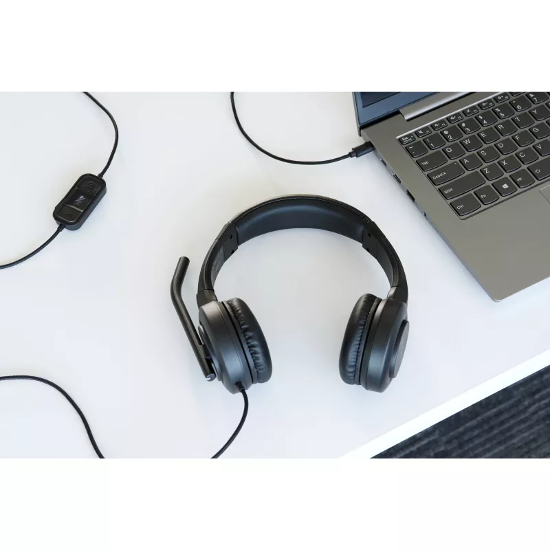 Kensington H1000 auriculares USB-C on-ear, con cable, llamadas/música, 20 – 20000 Hz, 190 g, auriculares, negro