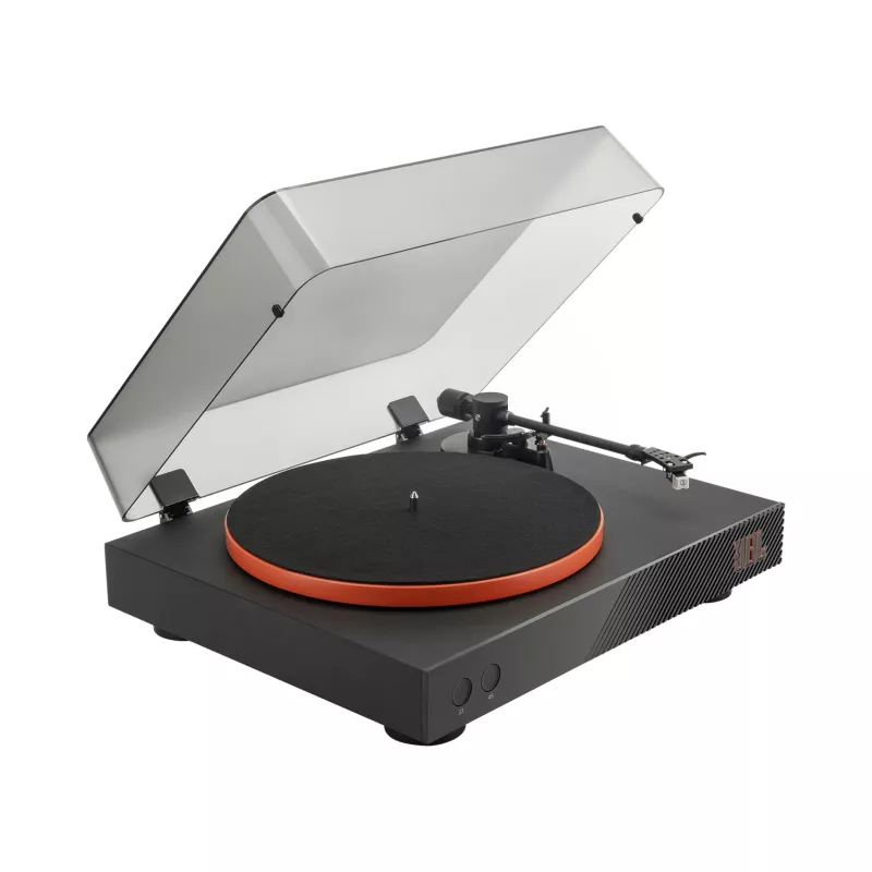 Tocadiscos JBL Spinner BT con transmisión por correa negro, naranja