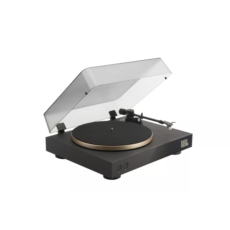 Tocadiscos JBL Spinner BT con transmisión por correa negro, dorado