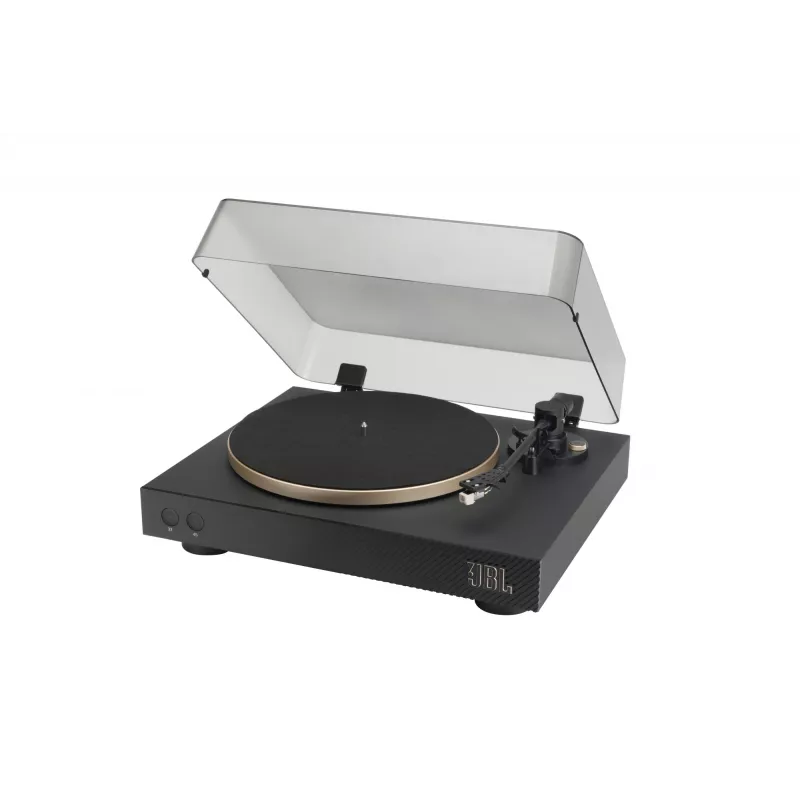 Tocadiscos JBL Spinner BT con transmisión por correa negro, dorado