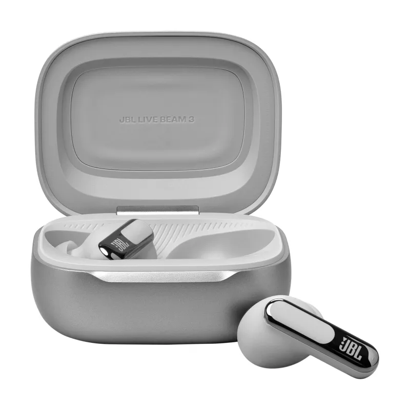 Auriculares JBL Live Beam 3 inalámbricos in-ear llamadas/música/deporte/día a día Bluetooth plateados