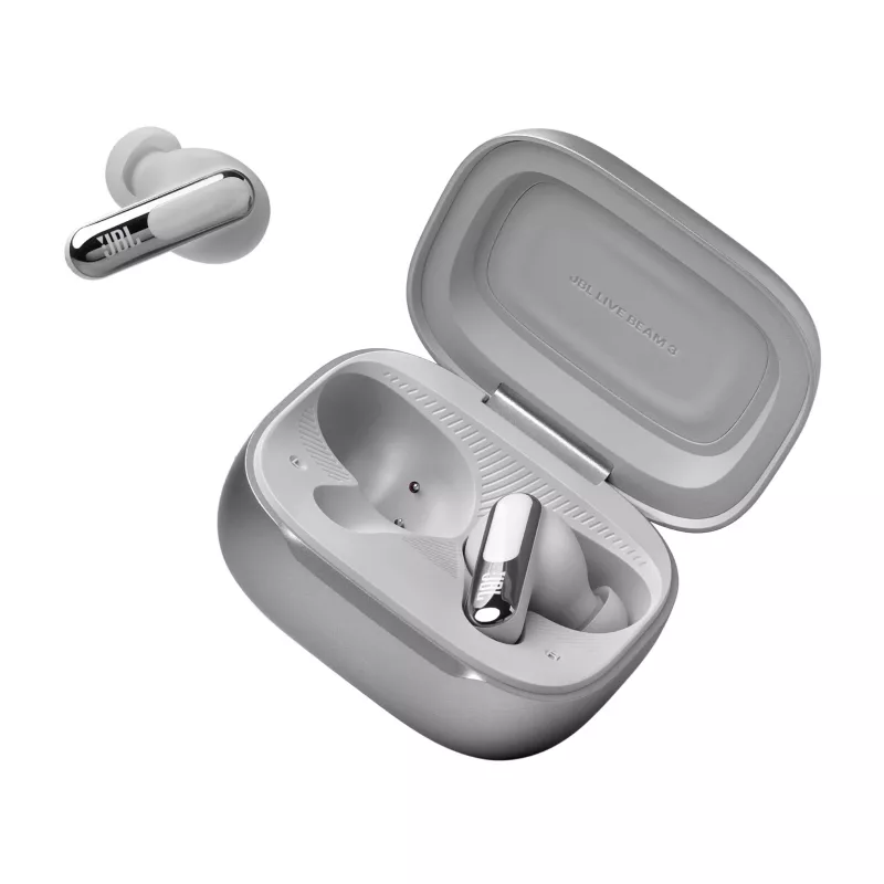 Auriculares JBL Live Beam 3 inalámbricos in-ear llamadas/música/deporte/día a día Bluetooth plateados