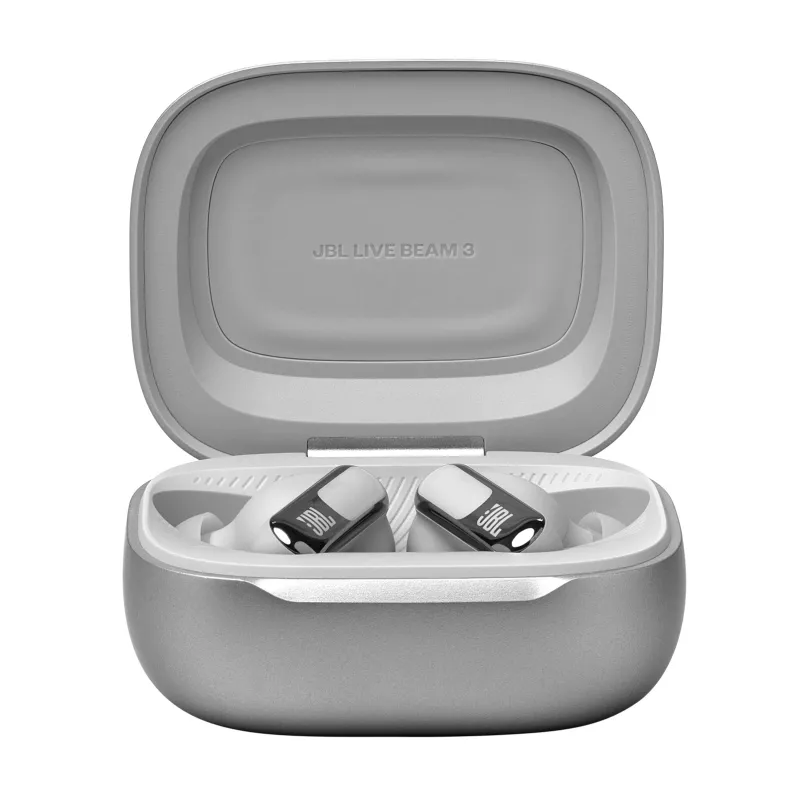 Auriculares JBL Live Beam 3 inalámbricos in-ear llamadas/música/deporte/día a día Bluetooth plateados