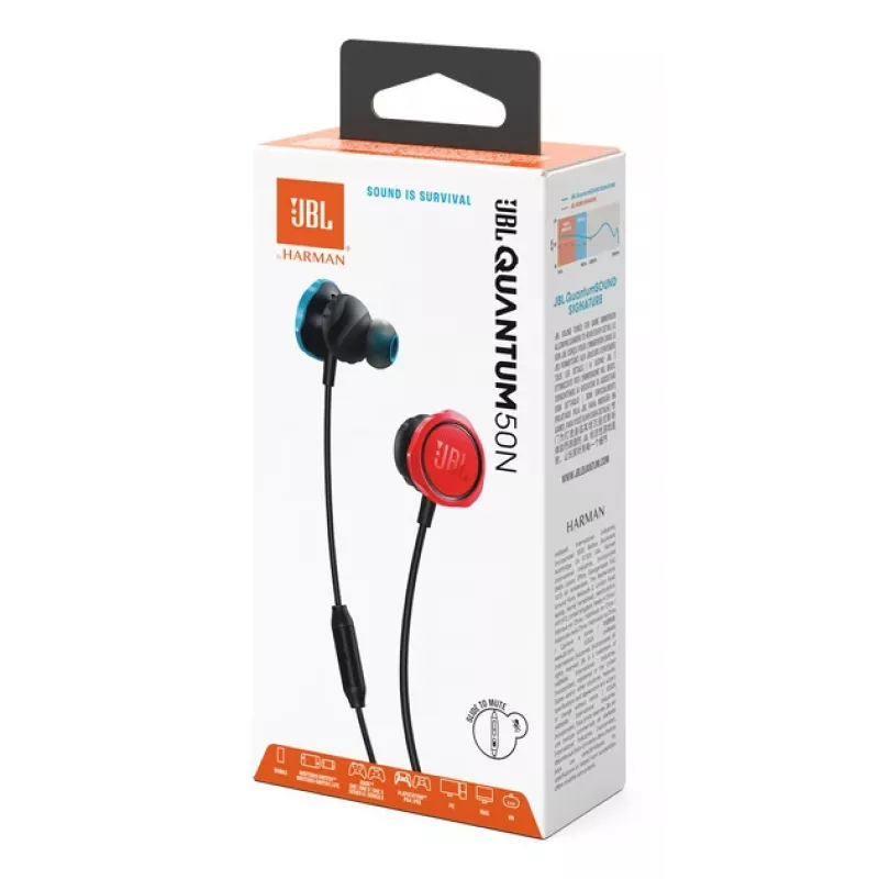 JBL Quantum 50N Headset con cable In-Ear Negro, Azul, Rojo