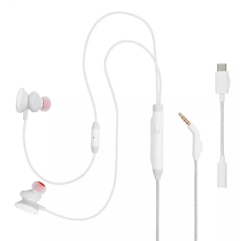 JBL Quantum 50C Headset con cable In-Ear Gaming Blanco