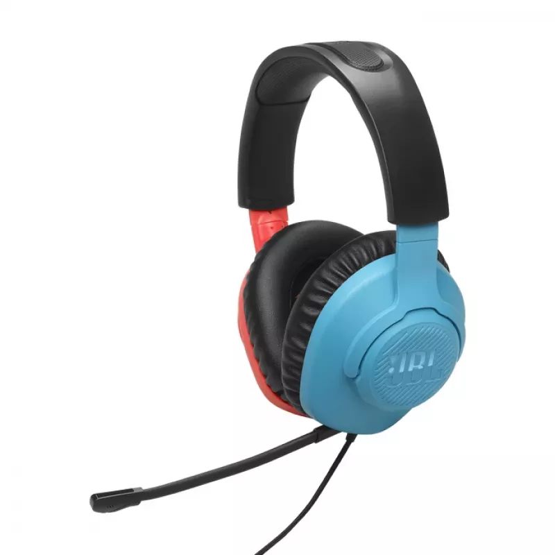 JBL Quantum 100N Headset con cable Diadema Gaming Azul, Rojo