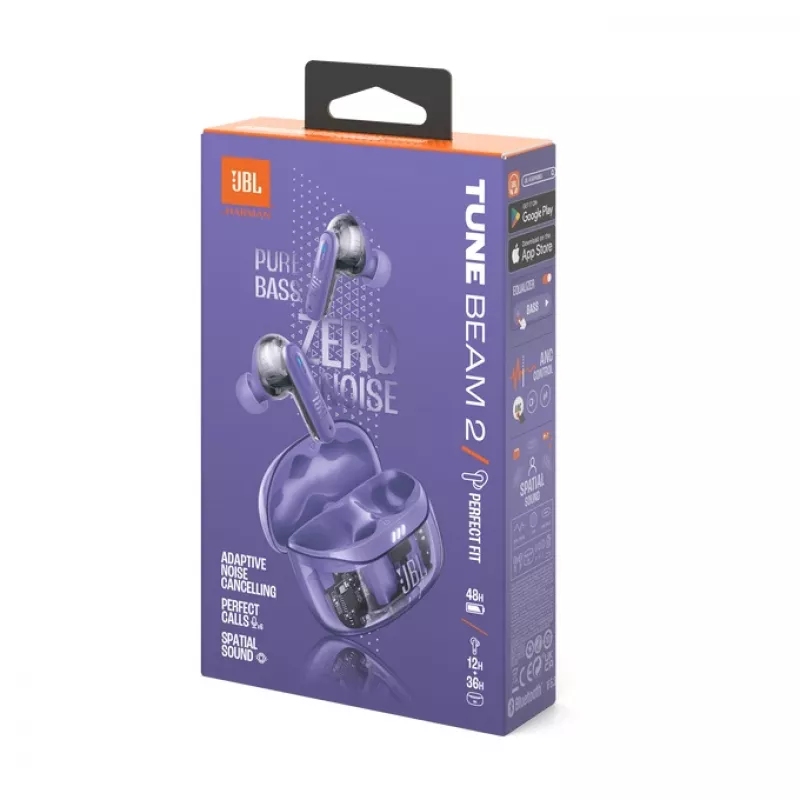 JBL Tune Beam 2 Ghost Edition Headset Inalámbrico In-Ear Música/Uso diario Bluetooth Lila