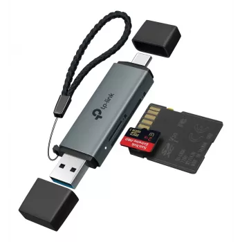 Lector de tarjetas TP‑LINK UA430D USB 3.1 — compatibilidad MicroSD/SD, 200 Mbit/s, negro, 75×22,9×9,3 mm