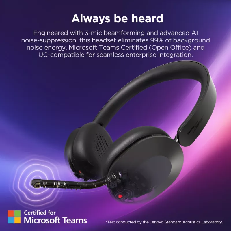 Lenovo 4XD1T60925 auricular/auricular con micrófono inalámbrico de diadema oficina/call center USB Type-C Bluetooth gris