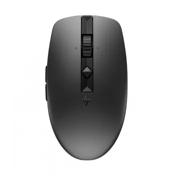 HP 715 ratón recargable multidispositivo, ambidiestro, RF Wireless + Bluetooth, 3000 DPI, negro