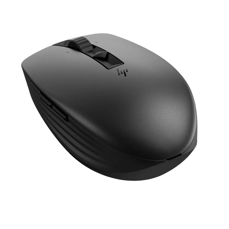 HP 715 ratón recargable multidispositivo, ambidiestro, RF Wireless + Bluetooth, 3000 DPI, negro