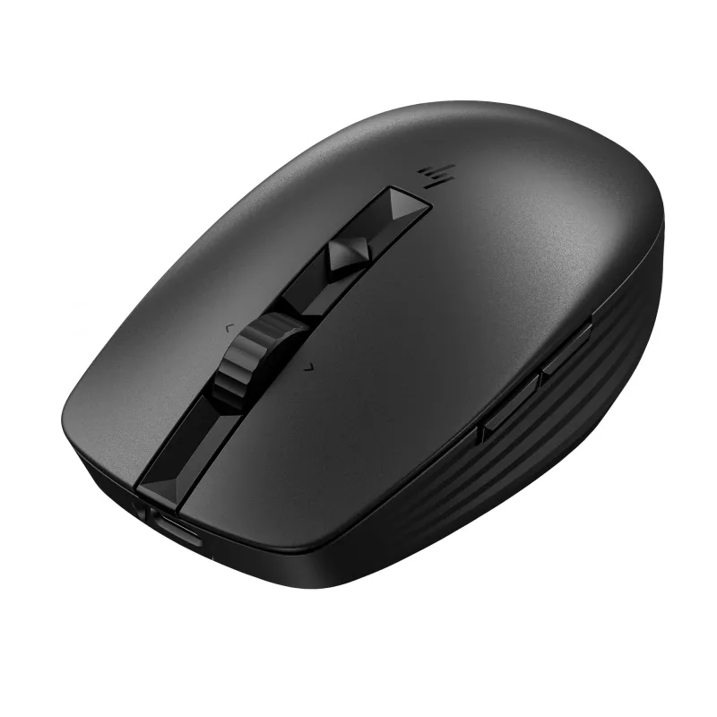 HP 715 ratón recargable multidispositivo, ambidiestro, RF Wireless + Bluetooth, 3000 DPI, negro