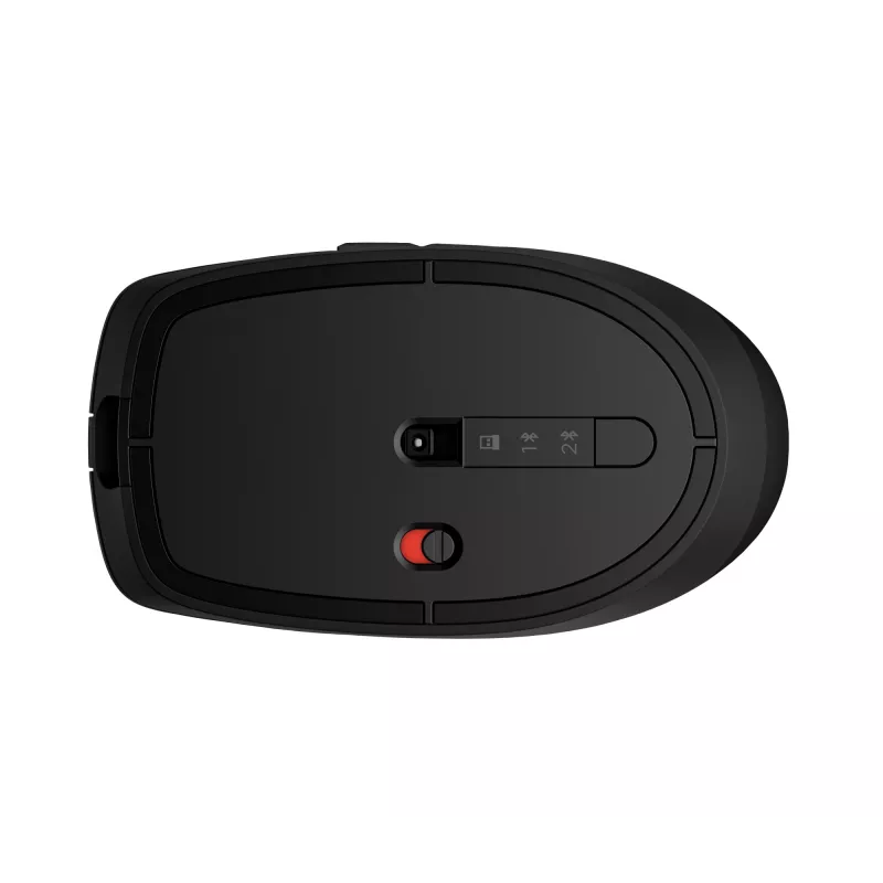 HP 715 ratón recargable multidispositivo, ambidiestro, RF Wireless + Bluetooth, 3000 DPI, negro