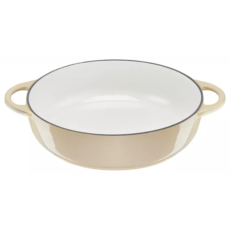 Tefal Sartén de servir de hierro fundido LOV E25972, redonda 3,8 L, 28 cm, beige