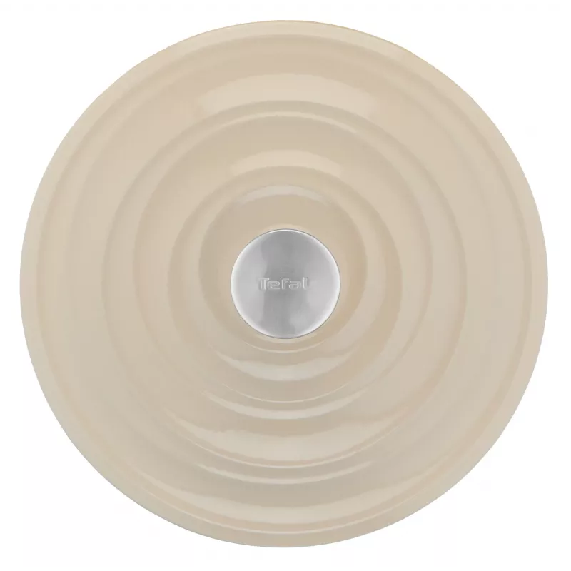 Tefal Sartén de servir de hierro fundido LOV E25972, redonda 3,8 L, 28 cm, beige