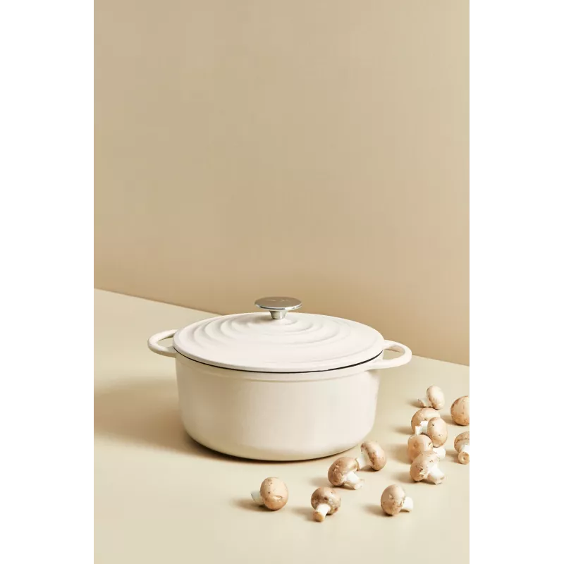 Tefal Sartén de servir de hierro fundido LOV E25972, redonda 3,8 L, 28 cm, beige