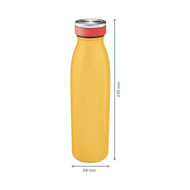 Leitz Cosy botella isotérmica 500 ml, amarillo, acero inoxidable, 68 mm, 68 mm, 235 mm, 280 g