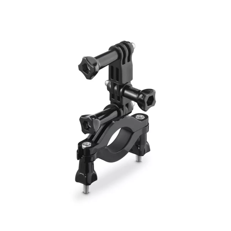 HAMA soporte pasivo para action-cam — grande, negro, para bicicletas y exterior (apto para tubos de 2,5–6,2 cm)