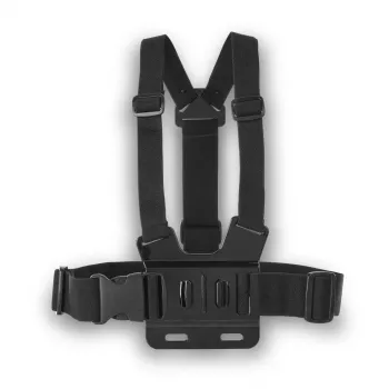 Arnés de pecho para cámara HAMA 00004567 para action-cams (compatible con GoPro), negro, soporte de pecho ajustable