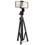Trípode Hama Rotary Smartphone II para smartphone y cámara digital, 3 patas, carga máx. 1 kg, altura 41,5–150 cm, negro