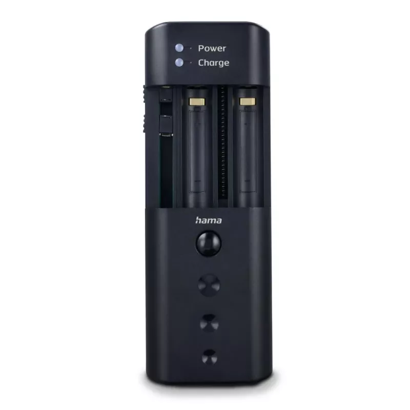 Cargador de baterías HAMA 00081390 para baterías de cámara digital — USB, compatible con Li‑Ion y NiMH, entrada de 5 V