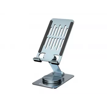 Soporte de teléfono plegable y orientable CONCEPTRONIC THANA08G, base giratoria 360°, altura ajustable, plata