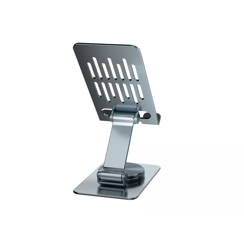 Soporte de teléfono plegable y orientable CONCEPTRONIC THANA08G, base giratoria 360°, altura ajustable, plata