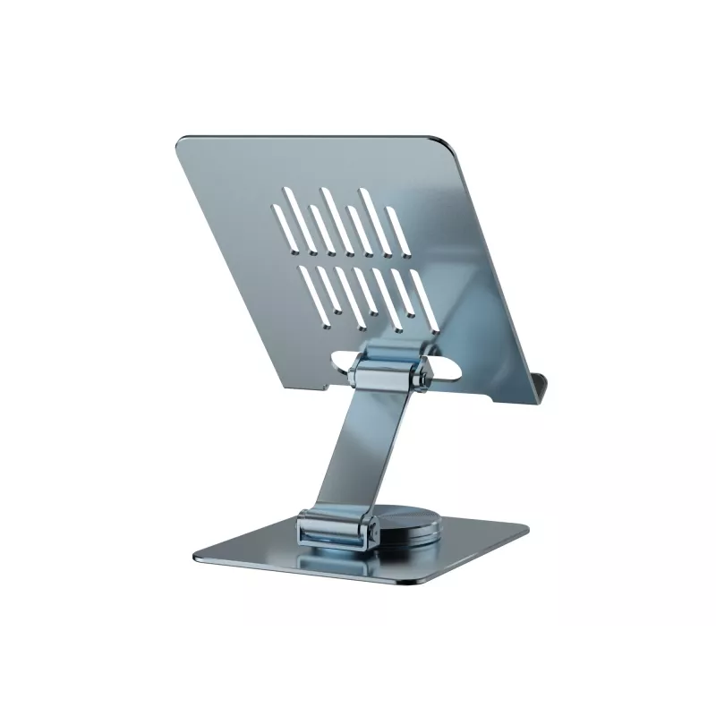 Soporte multimedia para tablet CONCEPTRONIC THANA09G — soporte plegable y orientable, base giratoria 360°, altura ajustable, gris, 150×110×40 mm