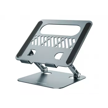 Soporte para portátil CONCEPTRONIC THANA10G — plegable de aluminio, altura ajustable, gris, 240×220×50 mm