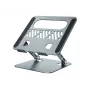 Soporte para portátil CONCEPTRONIC THANA10G — plegable de aluminio, altura ajustable, gris, 240×220×50 mm