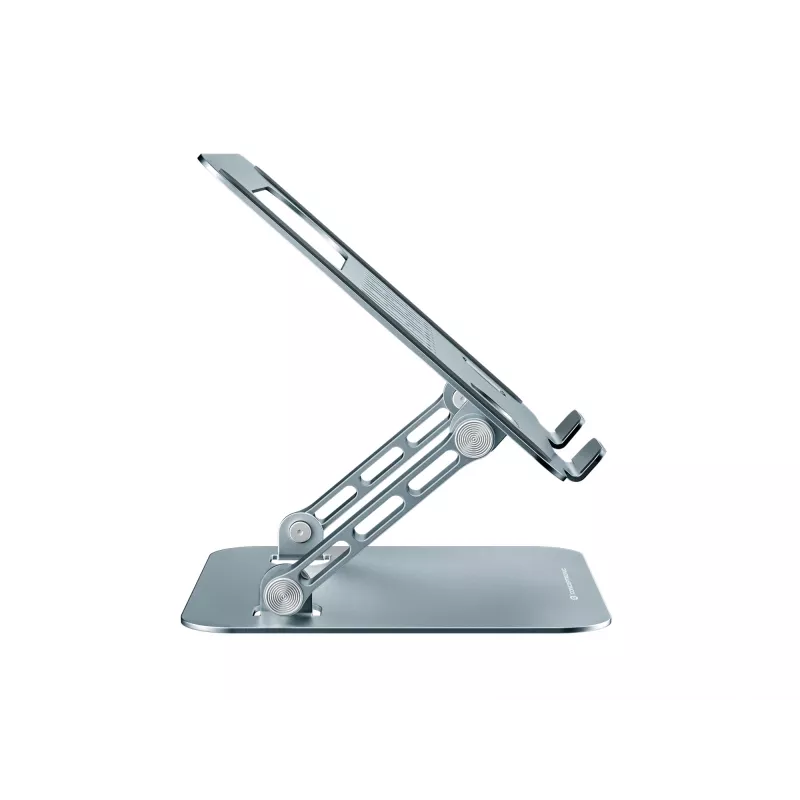 Soporte para portátil CONCEPTRONIC THANA10G — plegable de aluminio, altura ajustable, gris, 240×220×50 mm