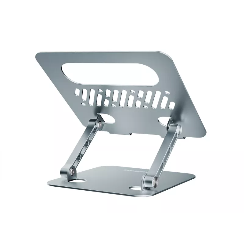 Soporte para portátil CONCEPTRONIC THANA10G — plegable de aluminio, altura ajustable, gris, 240×220×50 mm
