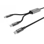Cable de carga en Y USB-C a 2x USB-C EQUIP 1,5 m PD 140 W, USB 2.0, negro
